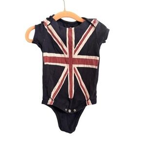 Lucky London Union Jack Baby Bodysuit Onesie 6-12 Months‎